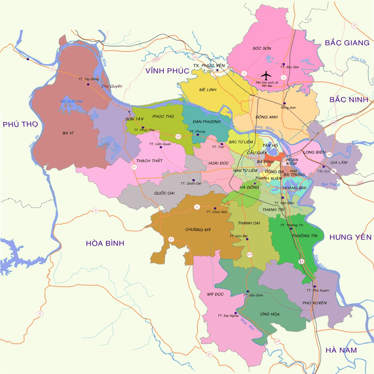 Bản đồ huyện Sóc Sơn