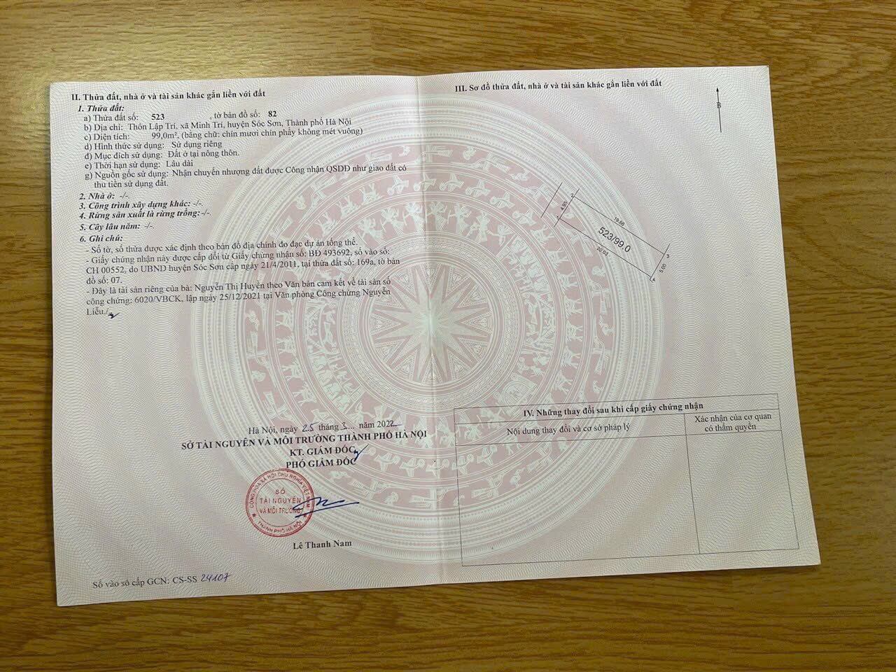 đất xã Minh Trí lô 99m2 đất xã Minh Trí lô 99m2
